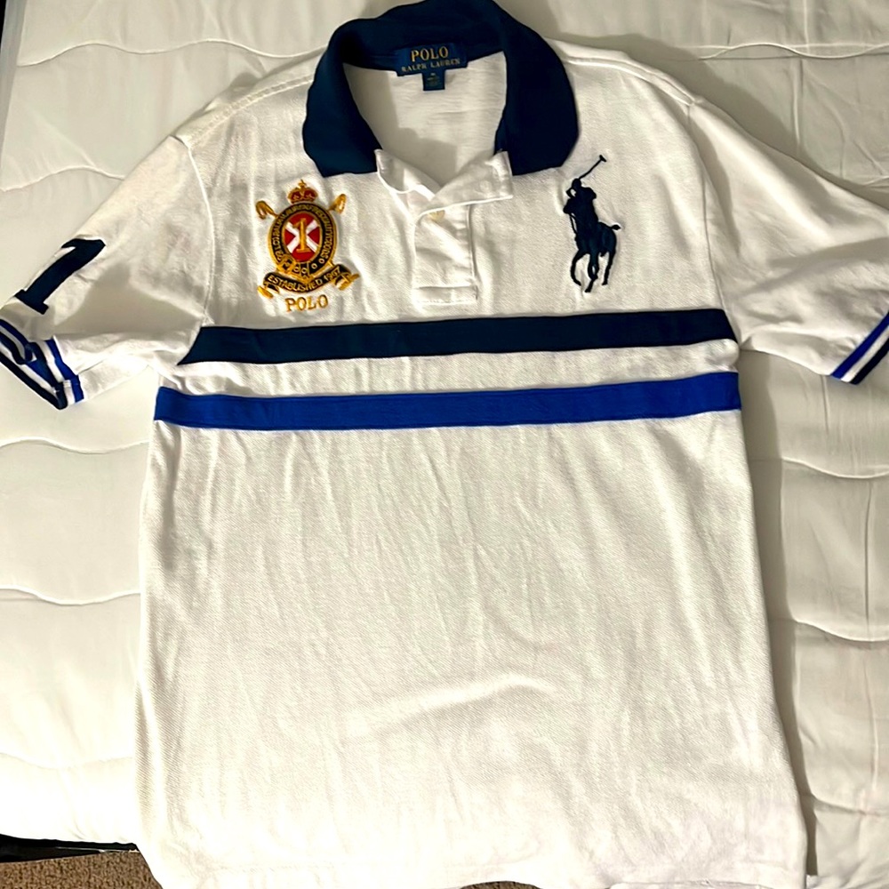 Gently used, authentic Polo shirt, boys size M (10-12)